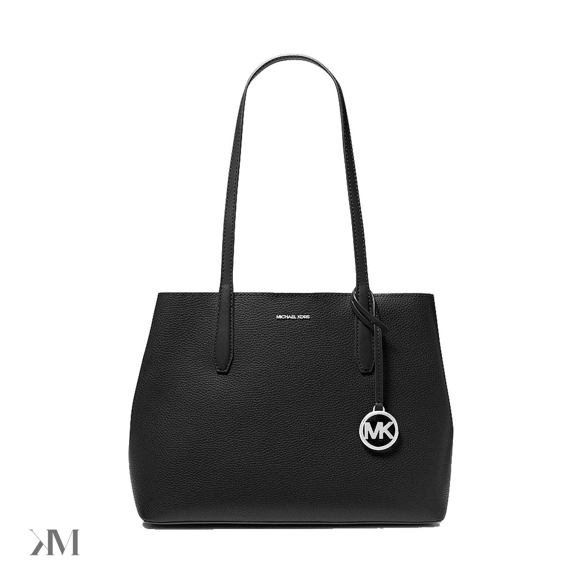 Avalon Medium Pebbled Leather Tote Bag Black Black