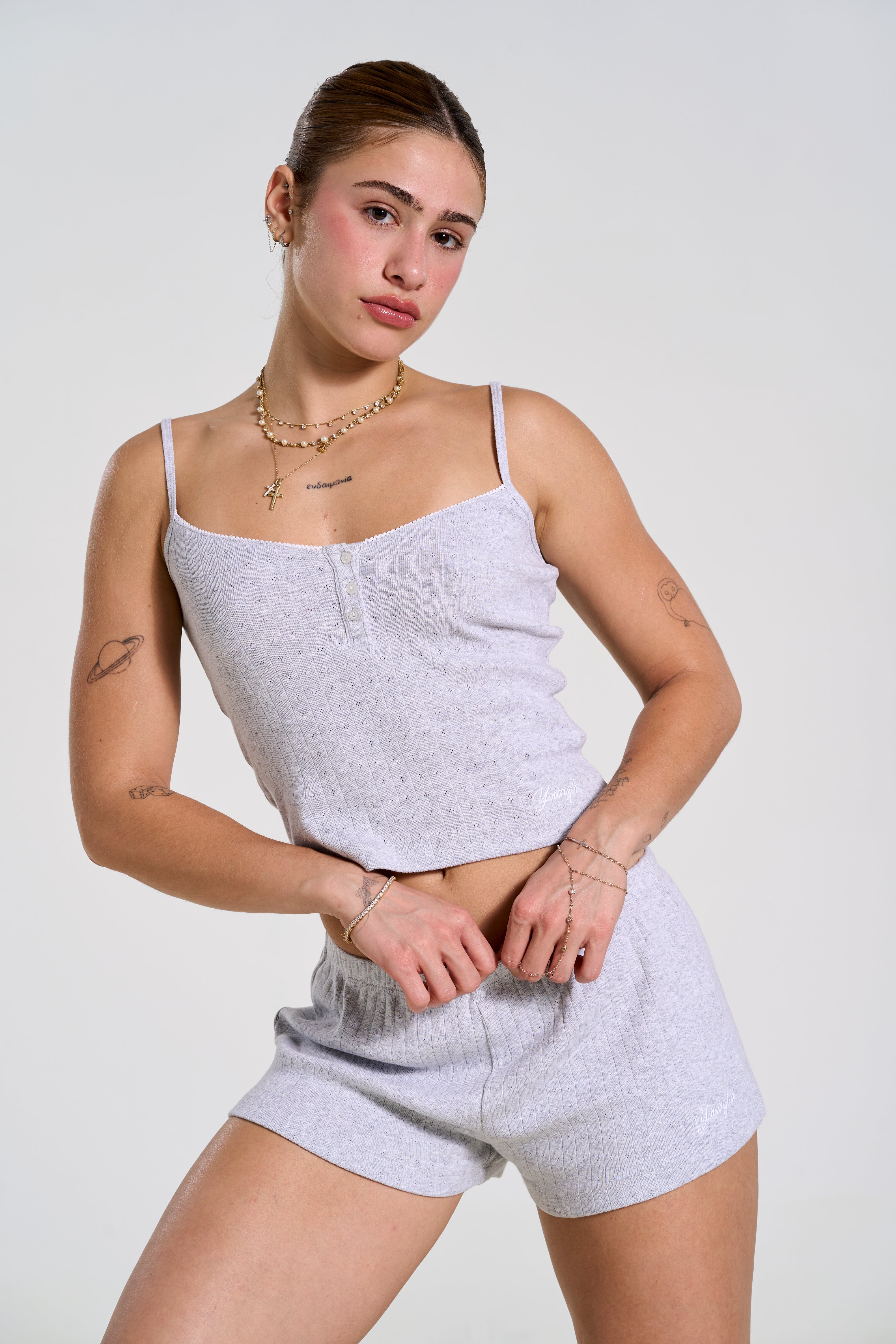 YoungLA W458 Pamela PJ top Grey