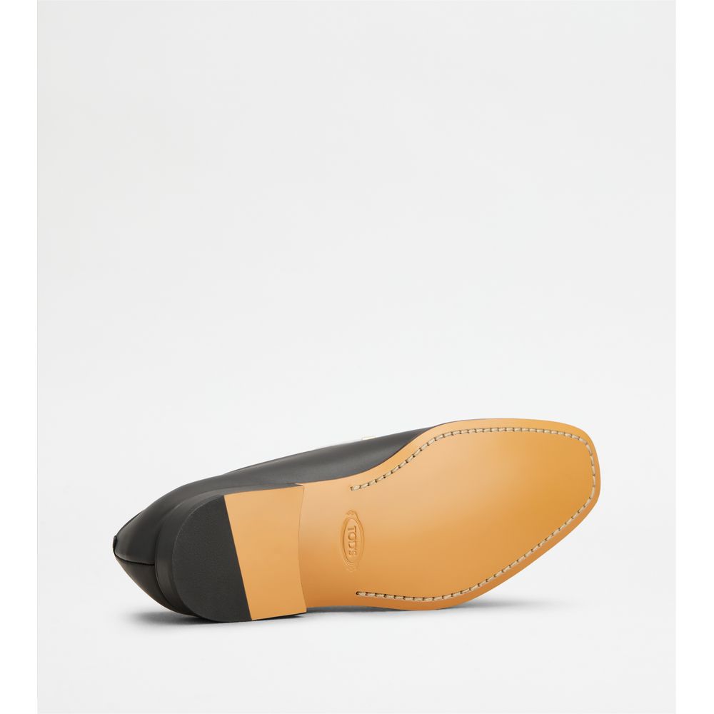 Tods Loafers In Leather Black White Womens