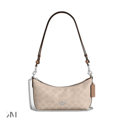 Coach Caitlin Shoulder Bag in Signature Canvas, front