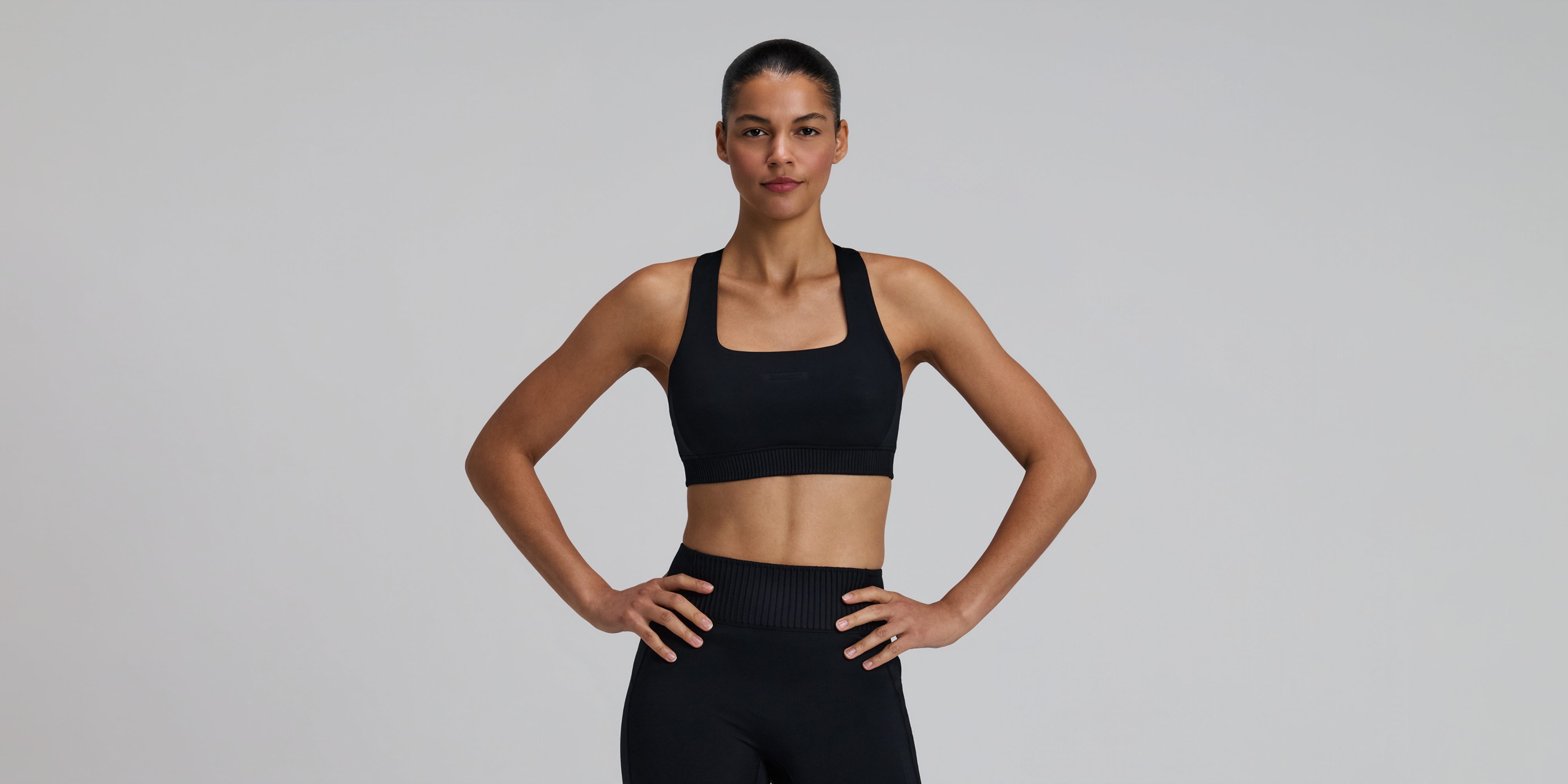 Bandit Womens Stamina V Square Neck Run Bra Black