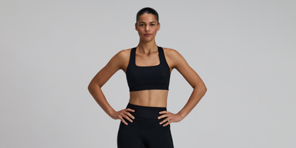 Bandit Womens Stamina V Square Neck Run Bra Black