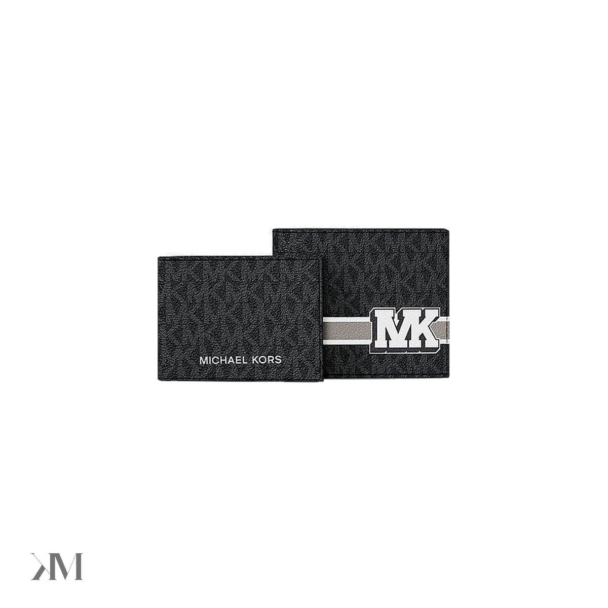 Cooper Striped Signature Logo Billfold Wallet With Passcase Black Combo Black Combo