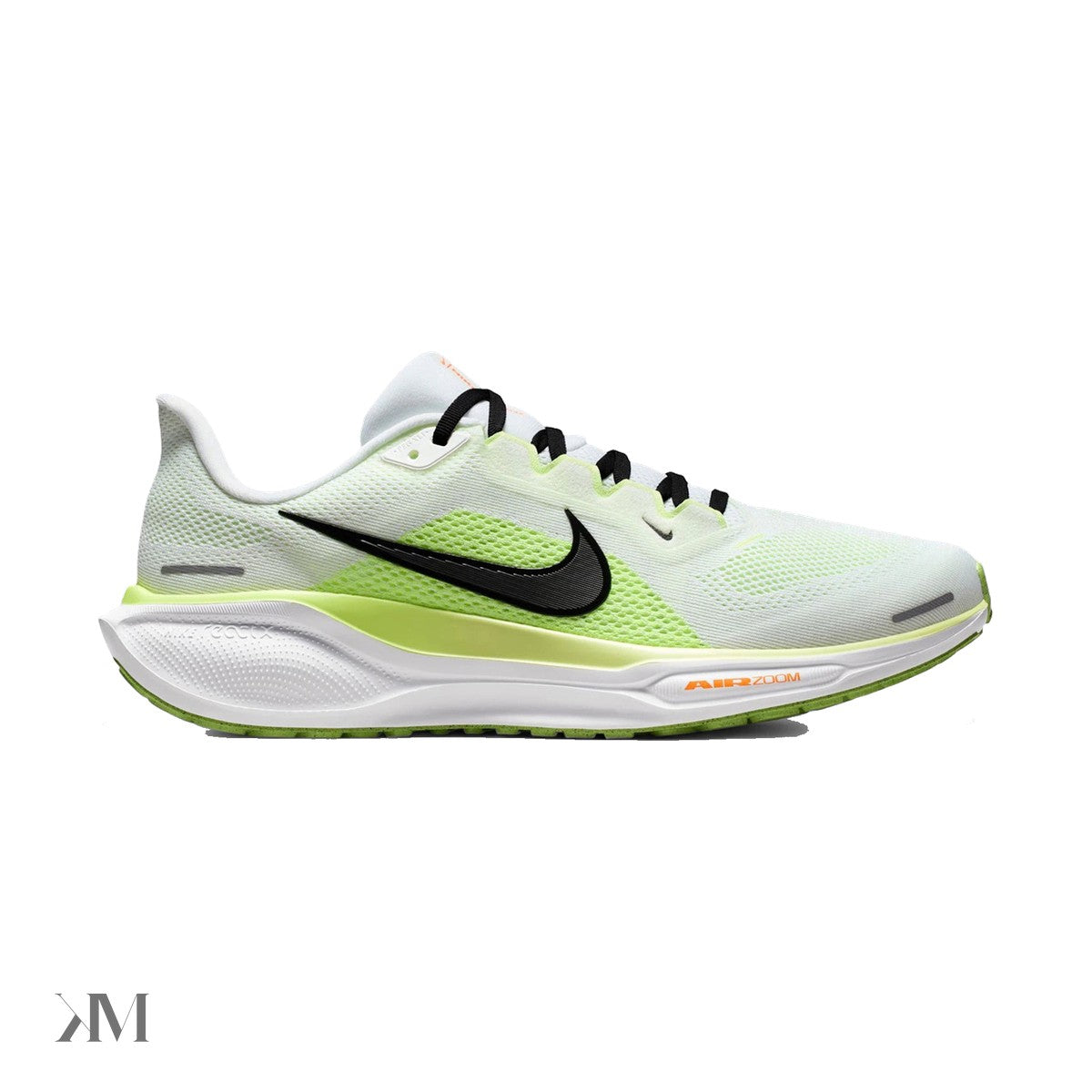 Men's Nike Air Zoom Pegasus 41 White Volt Ice Black, side profile