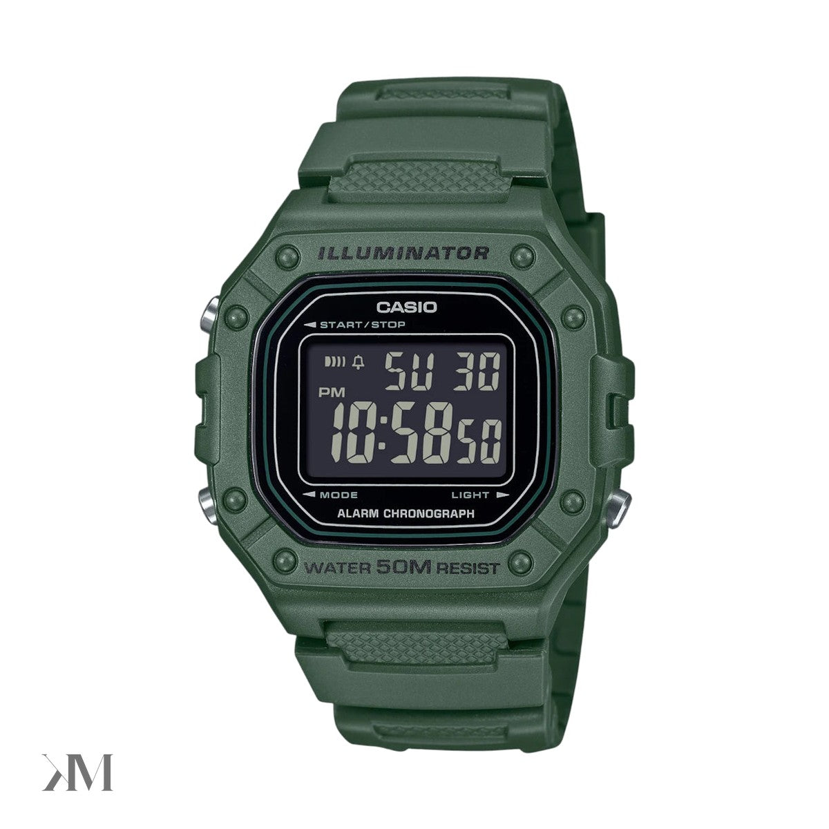 Casio G-Shock W-218H-3B Men's Digital Watch, side profile