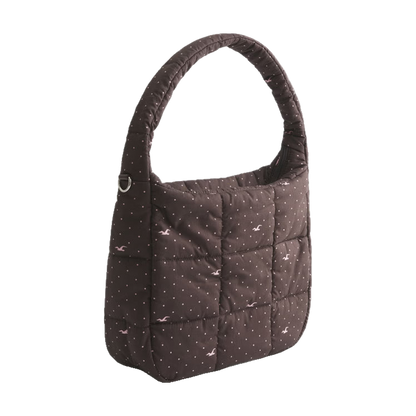 Hollister California Puffer Tote Brown Pattern