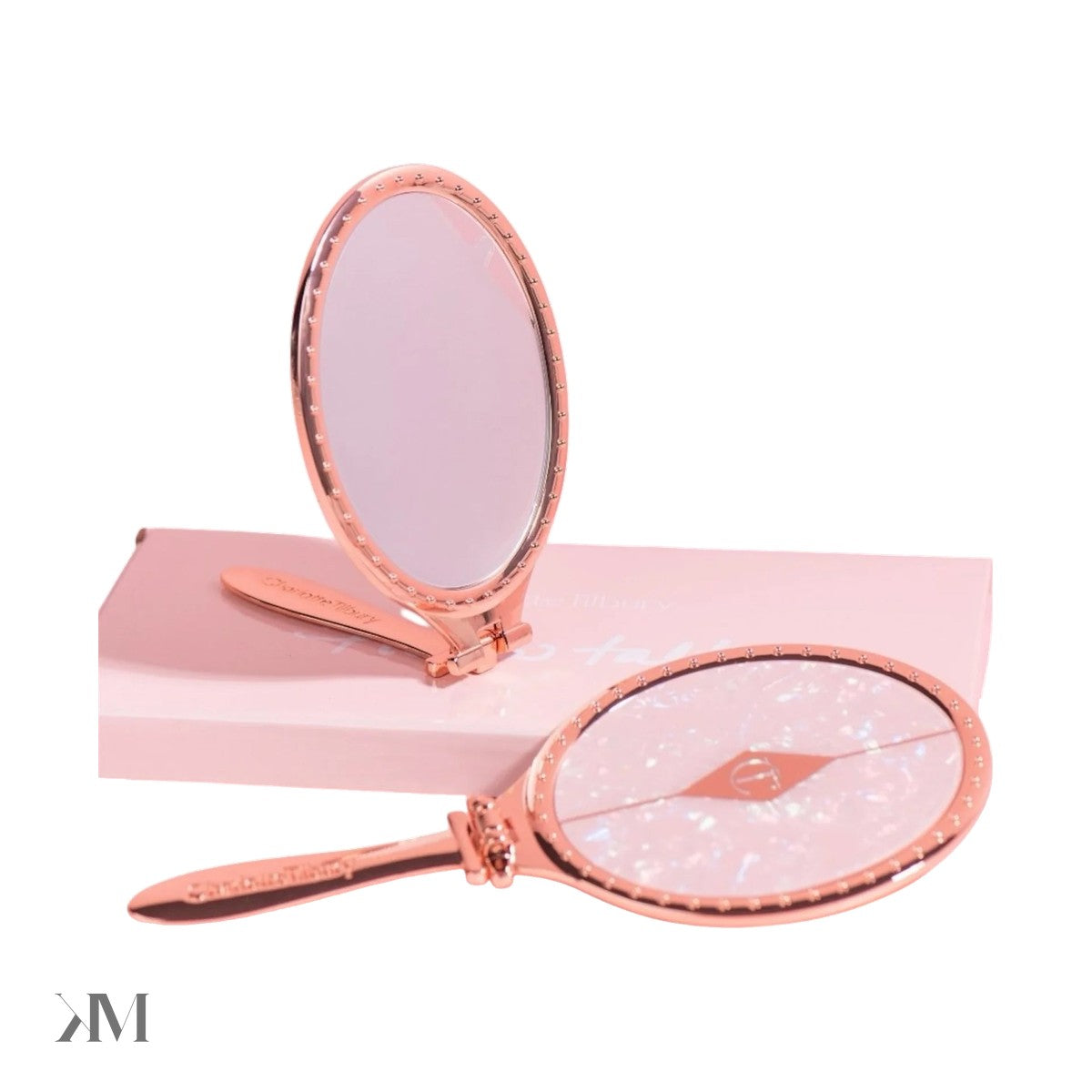 Charlotte Tilbury Pillow Talk Foldable Rose Gold Handheld Stand Mirror Limited Edition