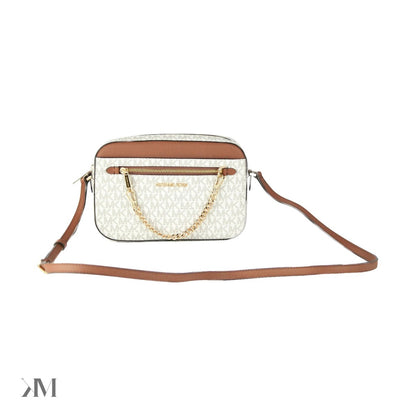 Michael Kors Jet Set East West Crossbody Bag Large Vanilla/Brown