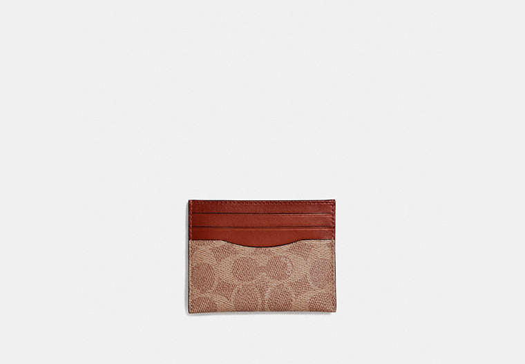 Card Case In Signature Canvas Tan-Rust Tan-Rust