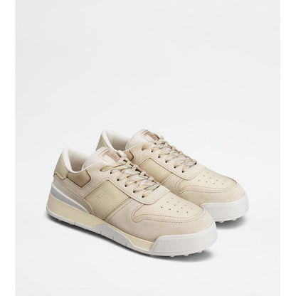 Tods Sneakers In Suede And Smooth Leather Off White Beige White Mens