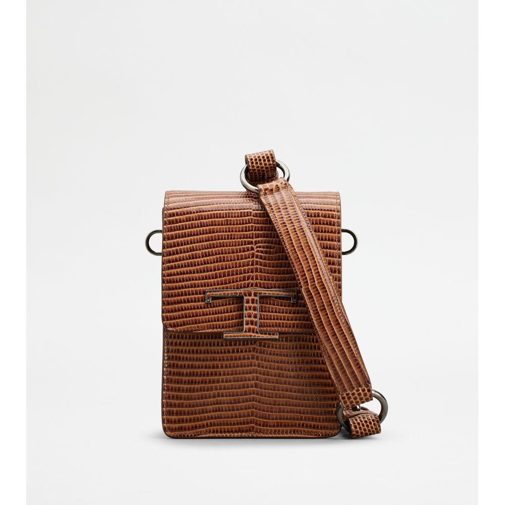 Tods T Timeless Bag In Leather Micro Brown