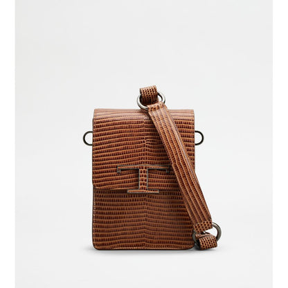 Tods T Timeless Bag In Leather Micro Brown