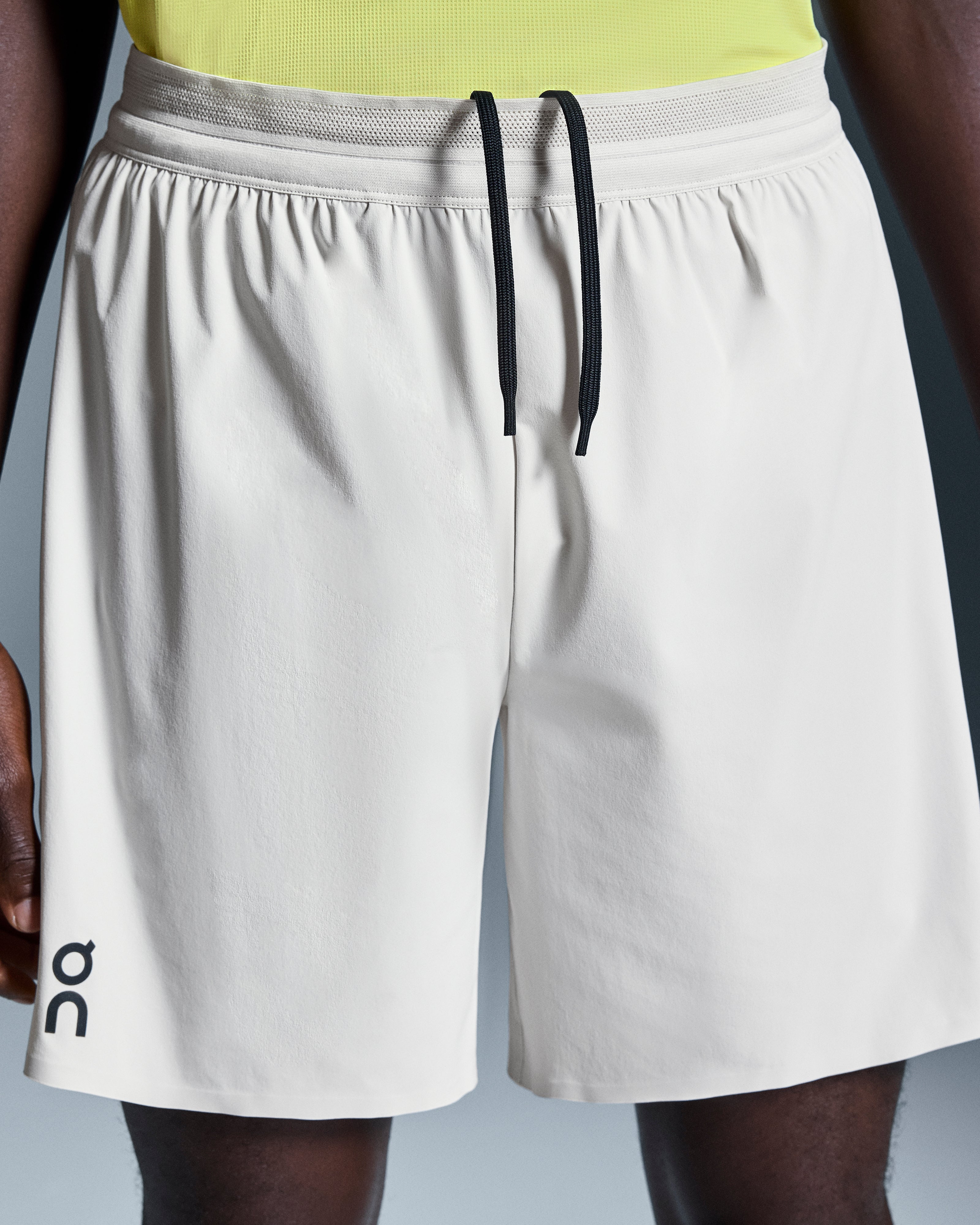 on 7" performance shorts Silver