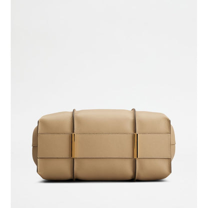 Tods T Timeless Shopping Bag In Leather Medium Beige