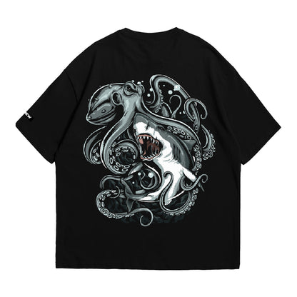 BLACK OCTOPUS X SHARK T-SHIRT