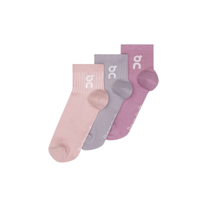 On Logo Sock Mid 3P Mauve | Lavendula