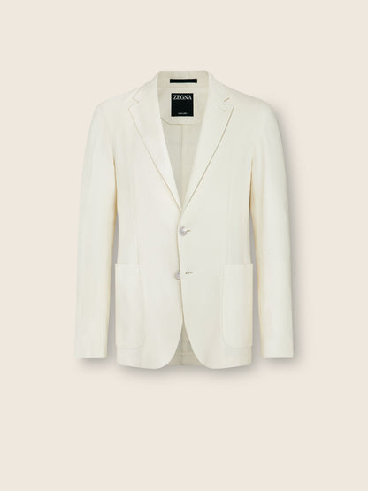 Zegna White Oasi Lino Jacket
