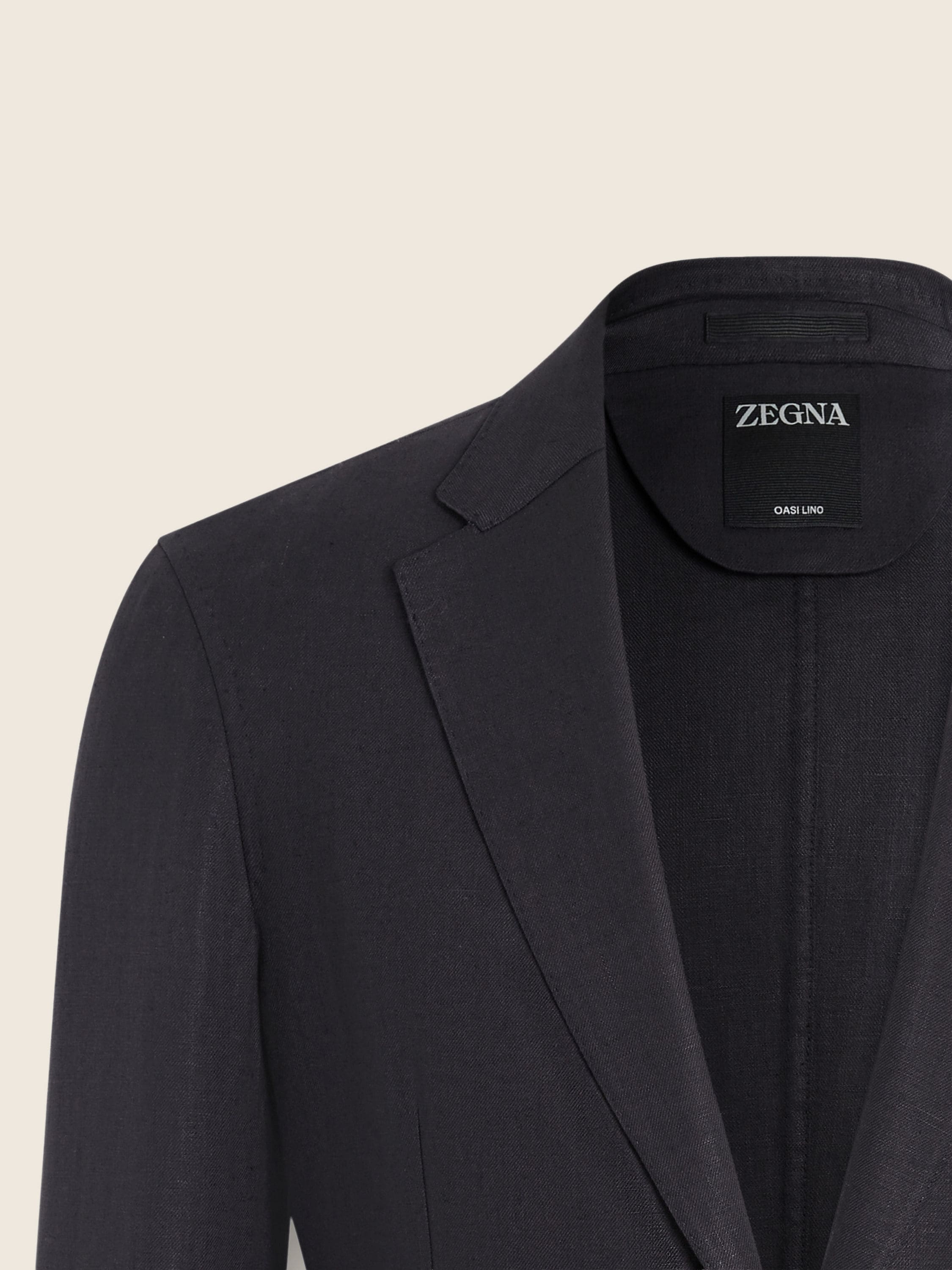 Zegna Navy Blue Oasi Lino Jacket