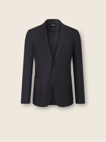 Zegna Navy Blue Oasi Lino Jacket