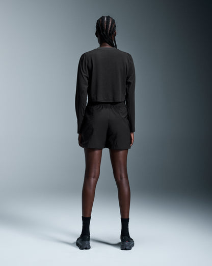 On Train Long-T Crop Black (Women'S)