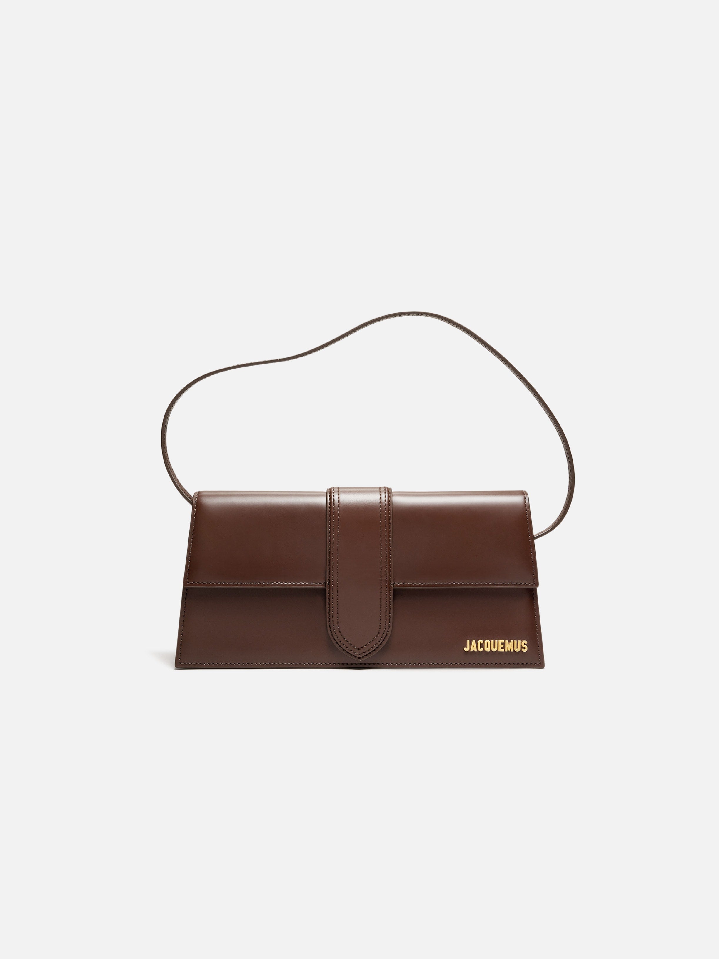 Jacquemus The Long Bambino Leather Structured Shoulder Bag Brown