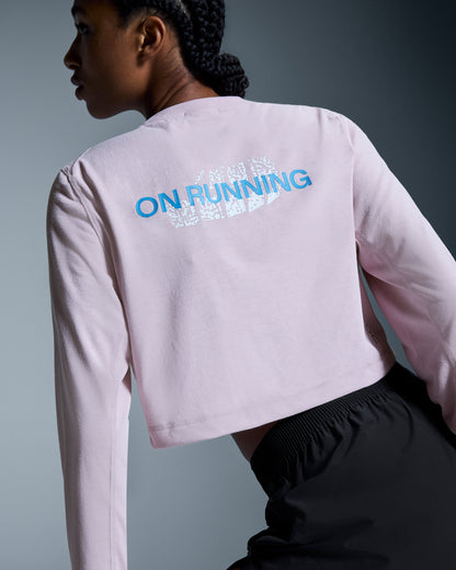 on train long-t crop graphic Mauve (Women's)