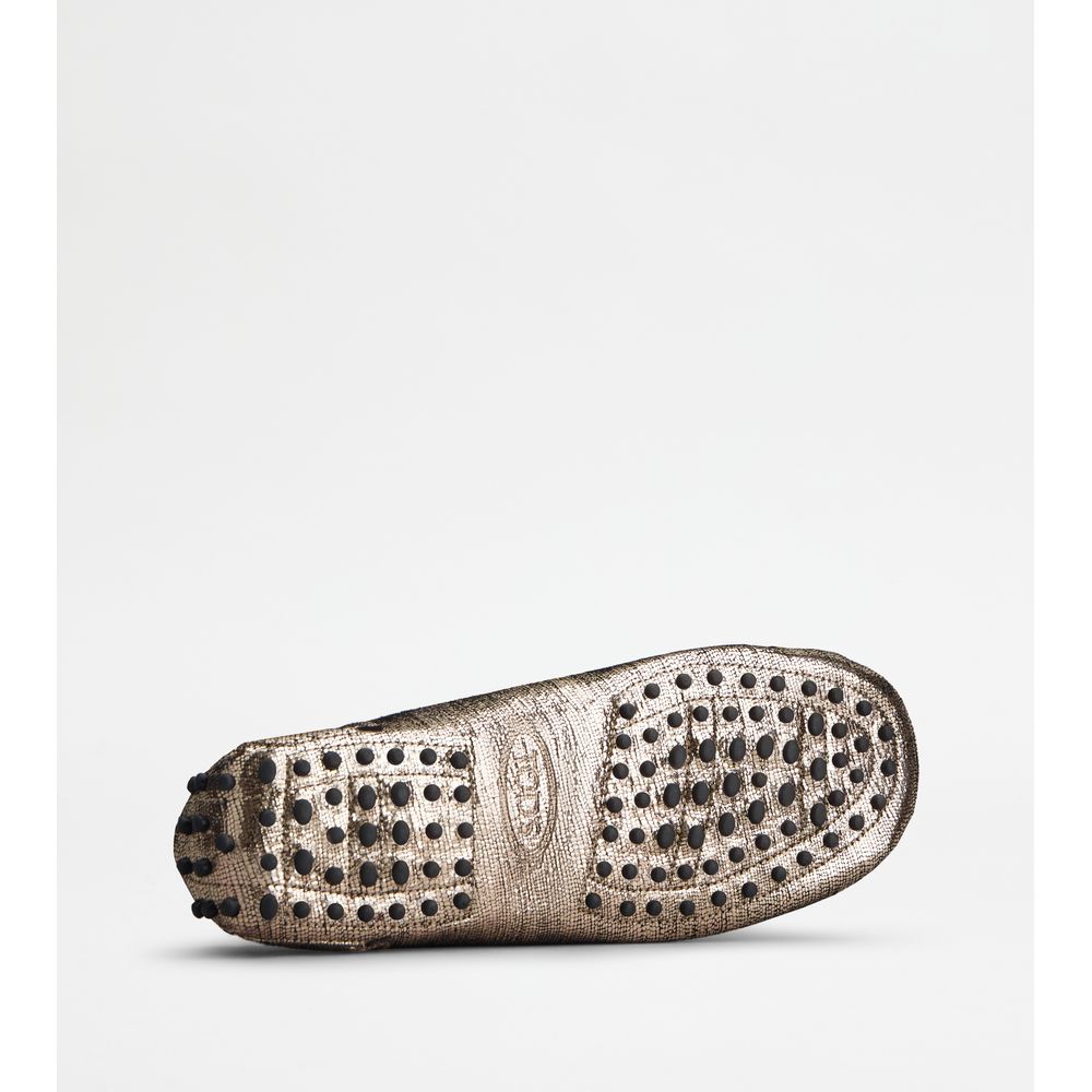 Tods Gommino In Leather With Drawstring Gold Womens