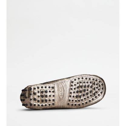 Tods Gommino In Leather With Drawstring Gold Womens