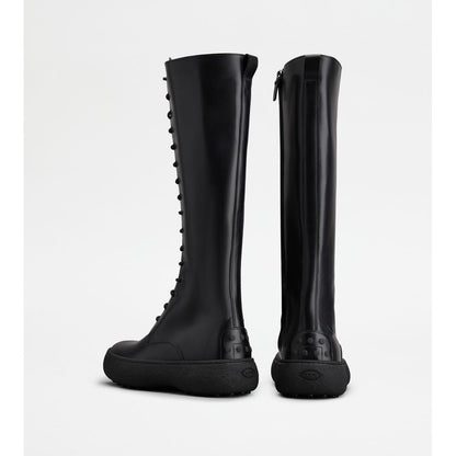 Tods W. G. Lace-Up Boots In Leather Black Womens