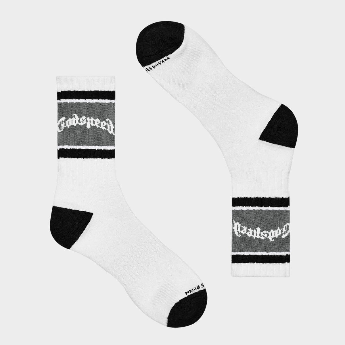 Godspeed Og Logo Striped Sock (White / Grey)