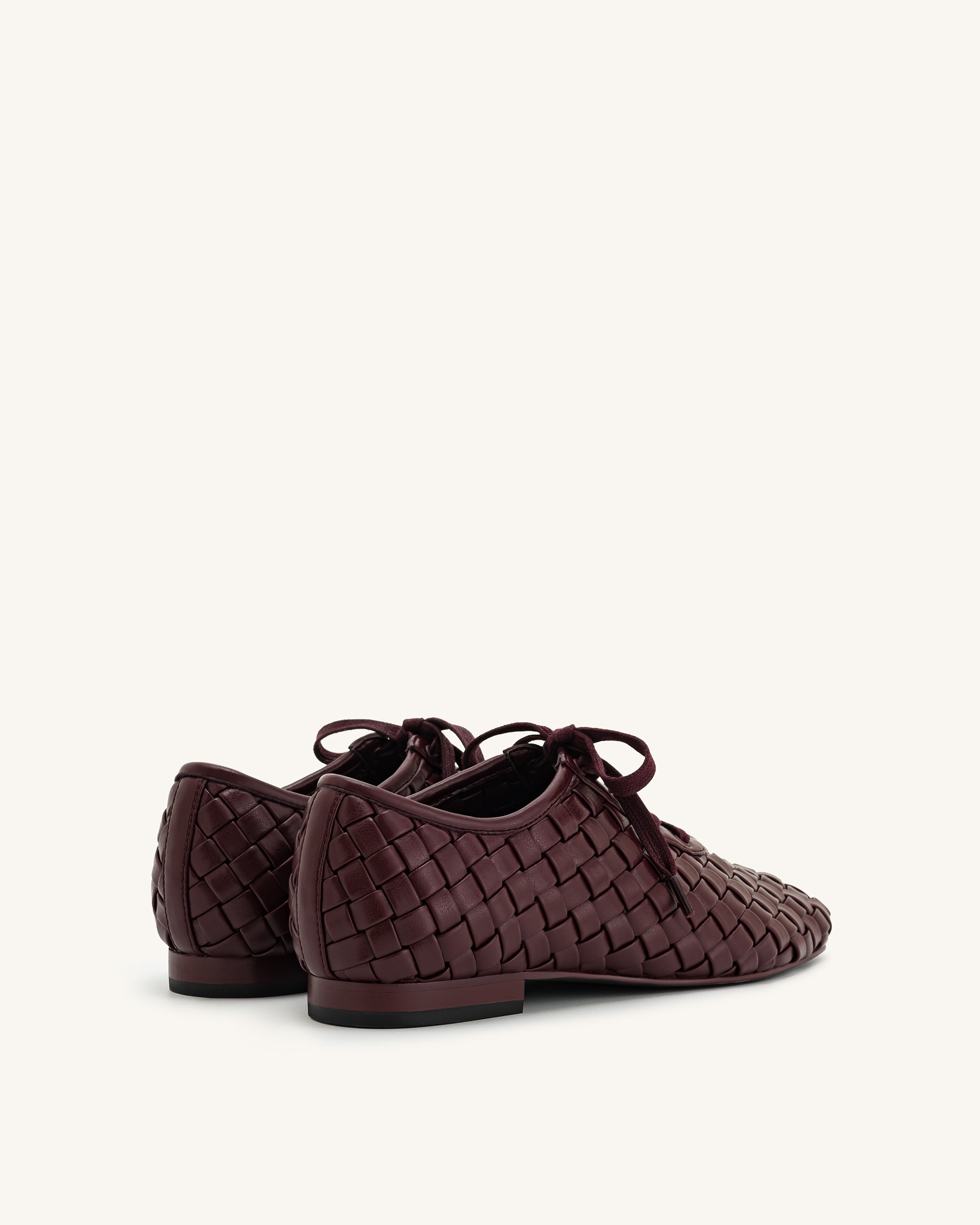 Jw Pei Kayla Weave Strap Flat Shoes Claret Red