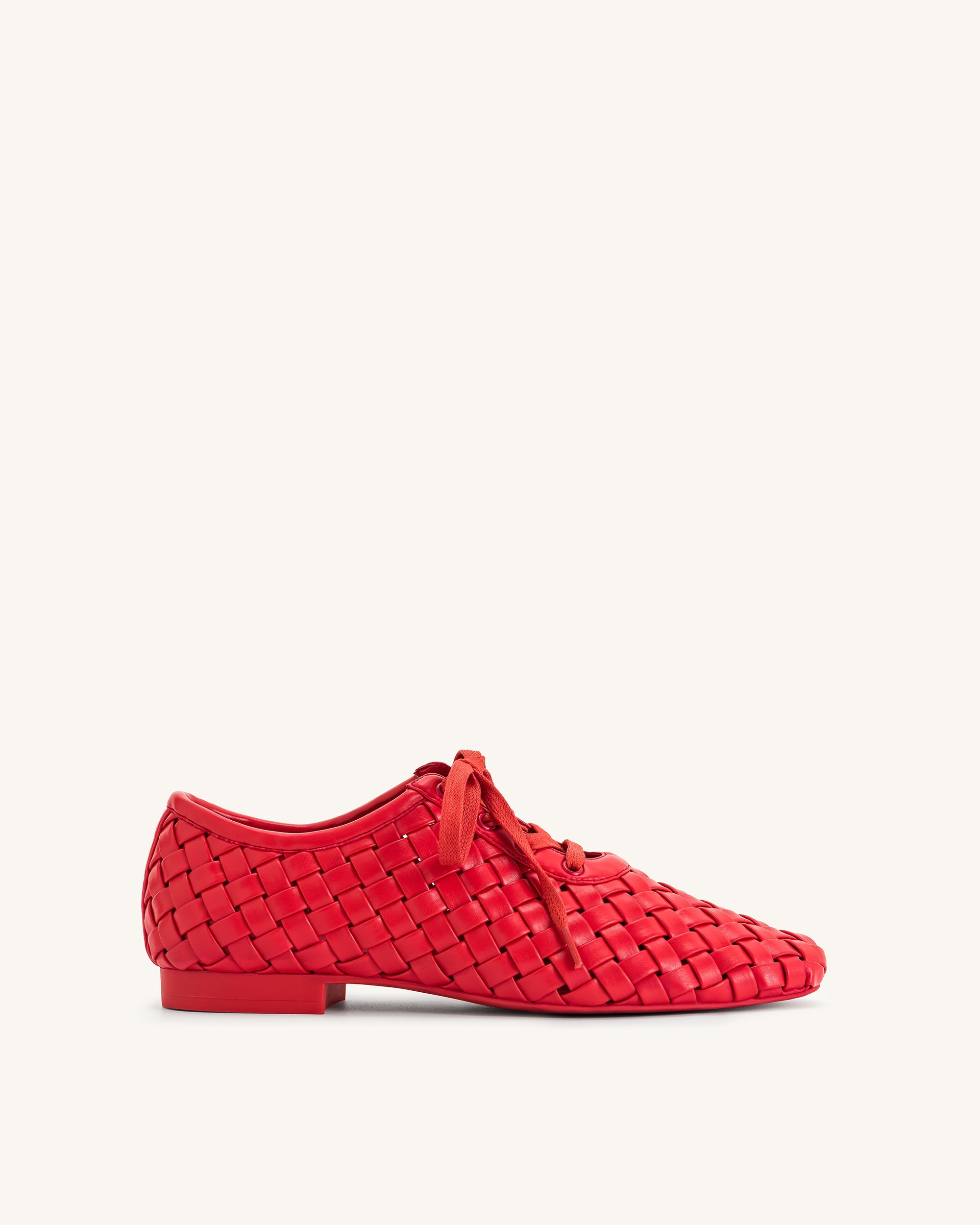 Jw Pei Kayla Weave Strap Flat Shoes Red