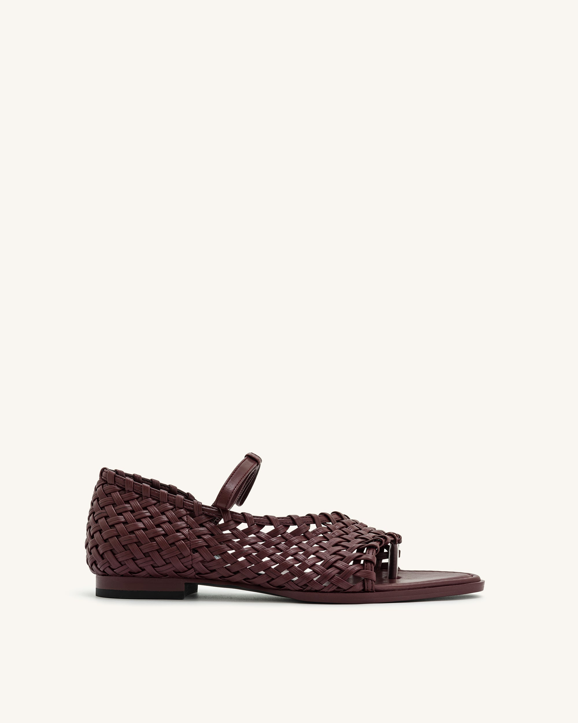 Jw Pei Jocelyn Weave Strap Flip Flops Claret Red