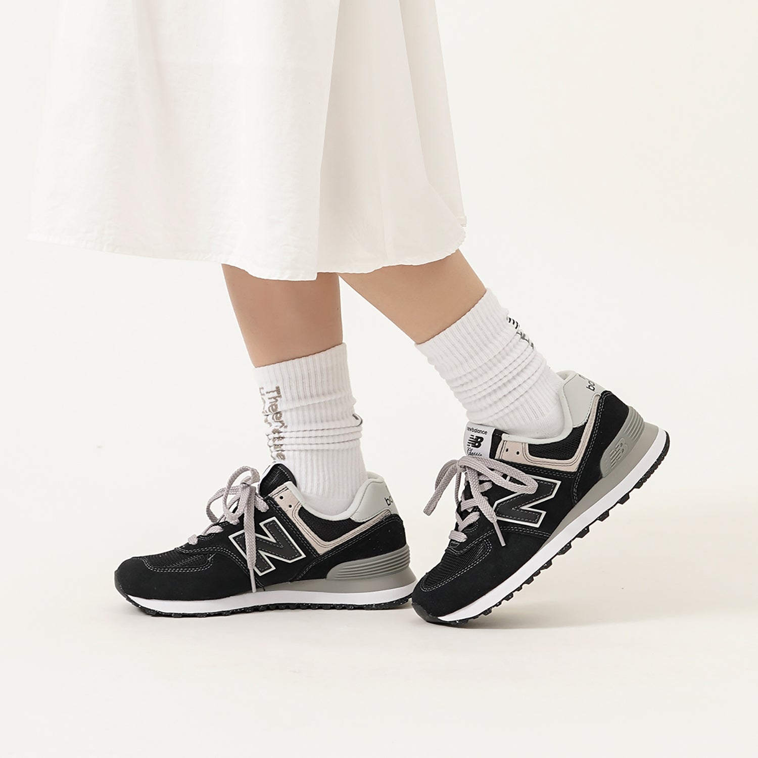 New Balance 574 Black White