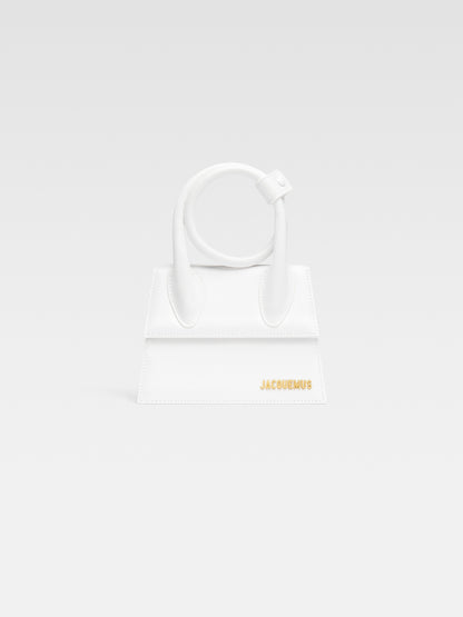 Jacquemus The Knot Chiquito Extendable Top Handle That Can Be Wrapped And Snapped Closed White