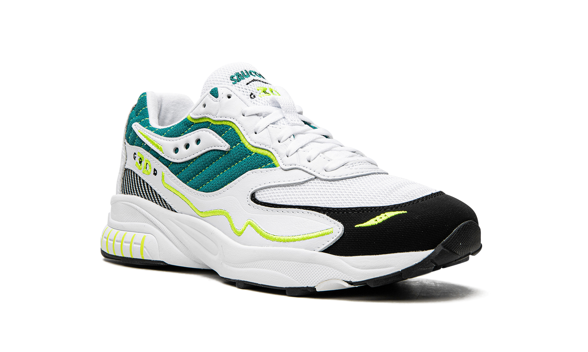 Saucony 3D Grid Hurricane White Green Lime
