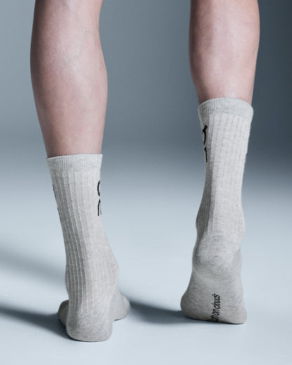 On Logo Sock High 3P Heather Gray