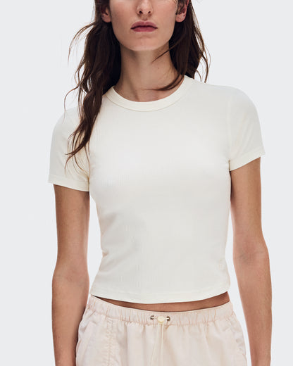 On All-Day Ribbed T-Shirt Ivory (Women'S)