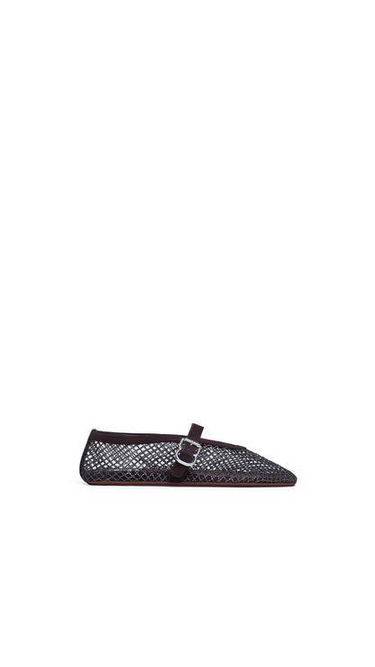 Alaïa Ballet Flats In Strass Fishnet