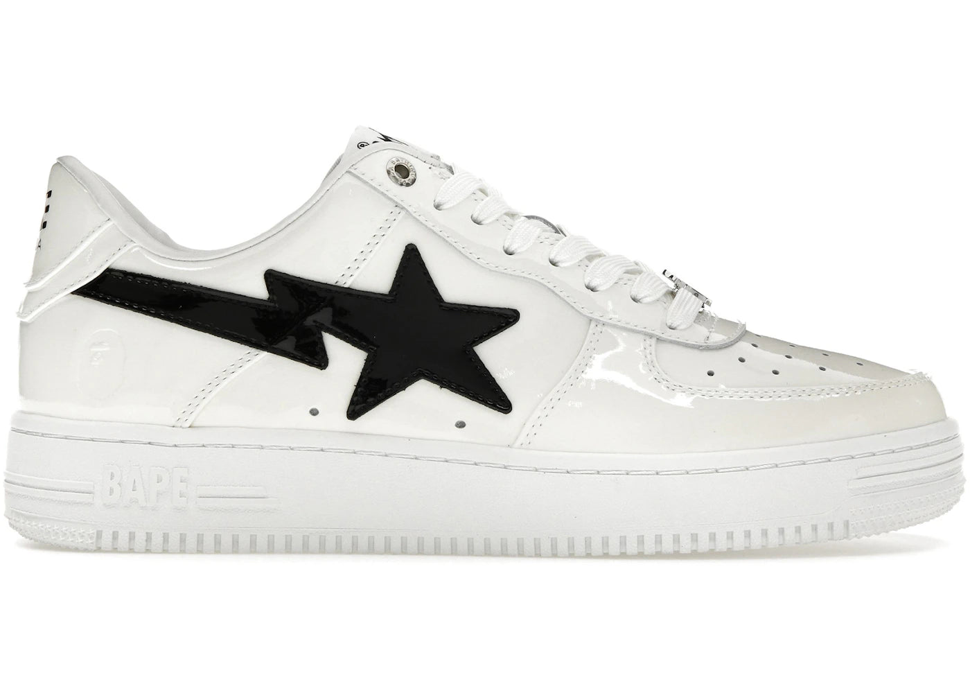 a bathing ape bape sta #2 white patent