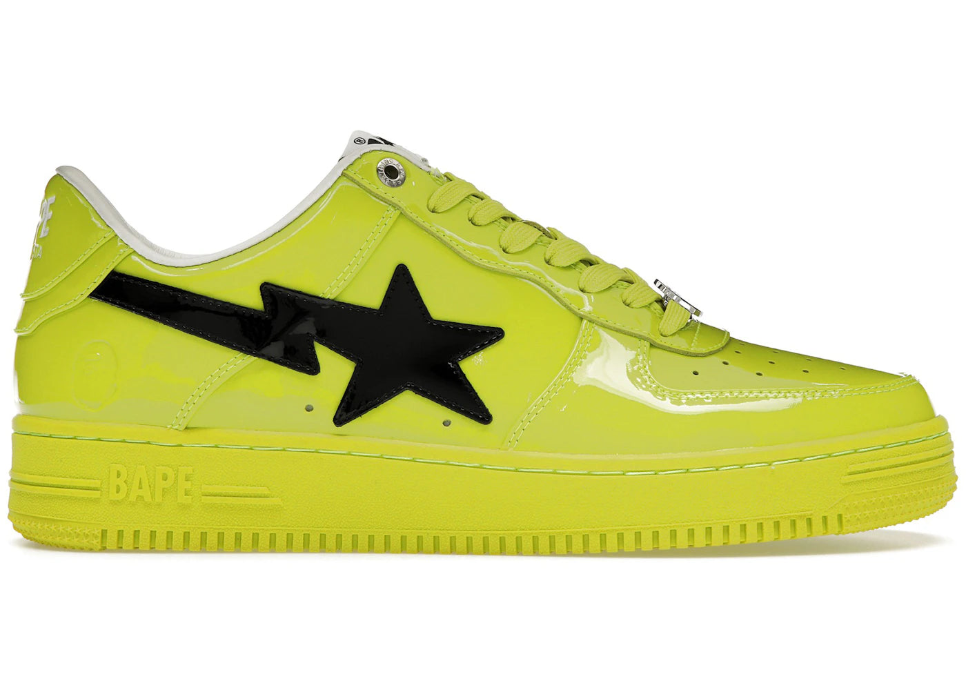 a bathing ape bape sta #2 yellow patent