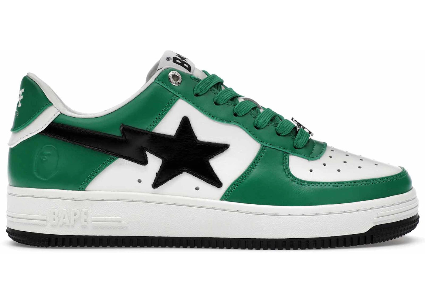 a bathing ape bape sta #3 m2 white green black