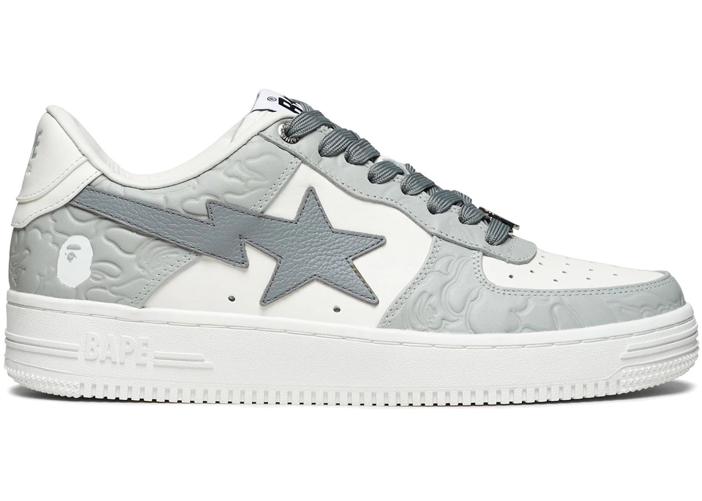 a bathing ape bape sta #4 linecamo white grey