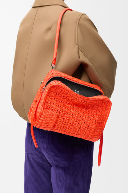 Loewe Medium Amazona 180 Lazy Crab bag in raffia crochet