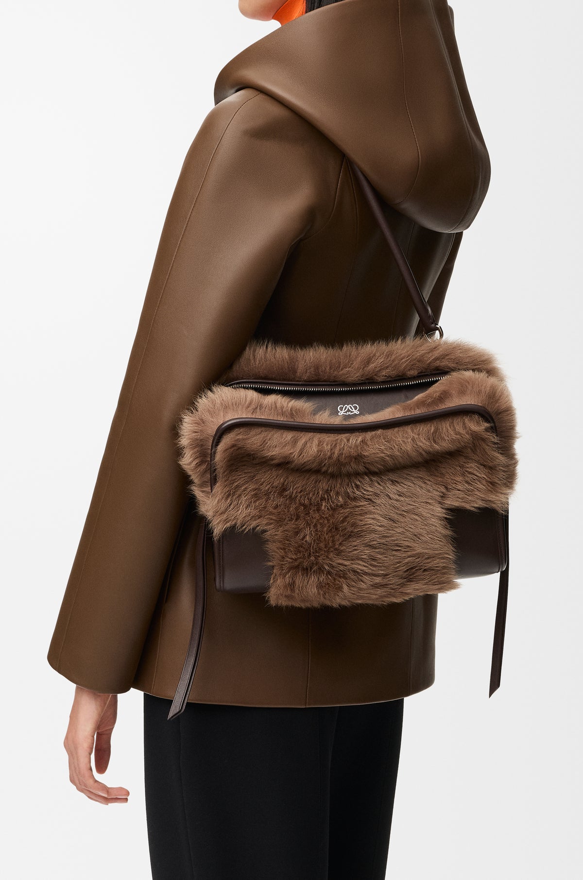 Loewe Medium Amazona 180 bag in soft calfskin and shearling