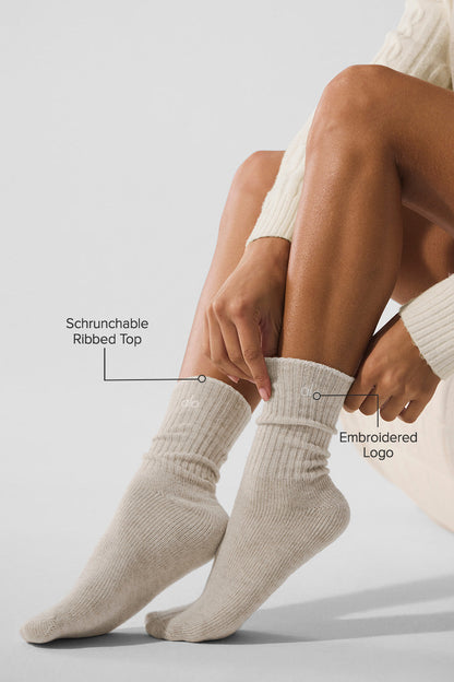 Alo Yoga Women'S Unisex Wool Cashmere Light Frosted Sock
