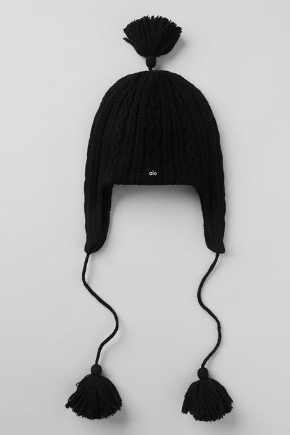 Alo Yoga Cable Knit Winter Bliss Earflap Beanie