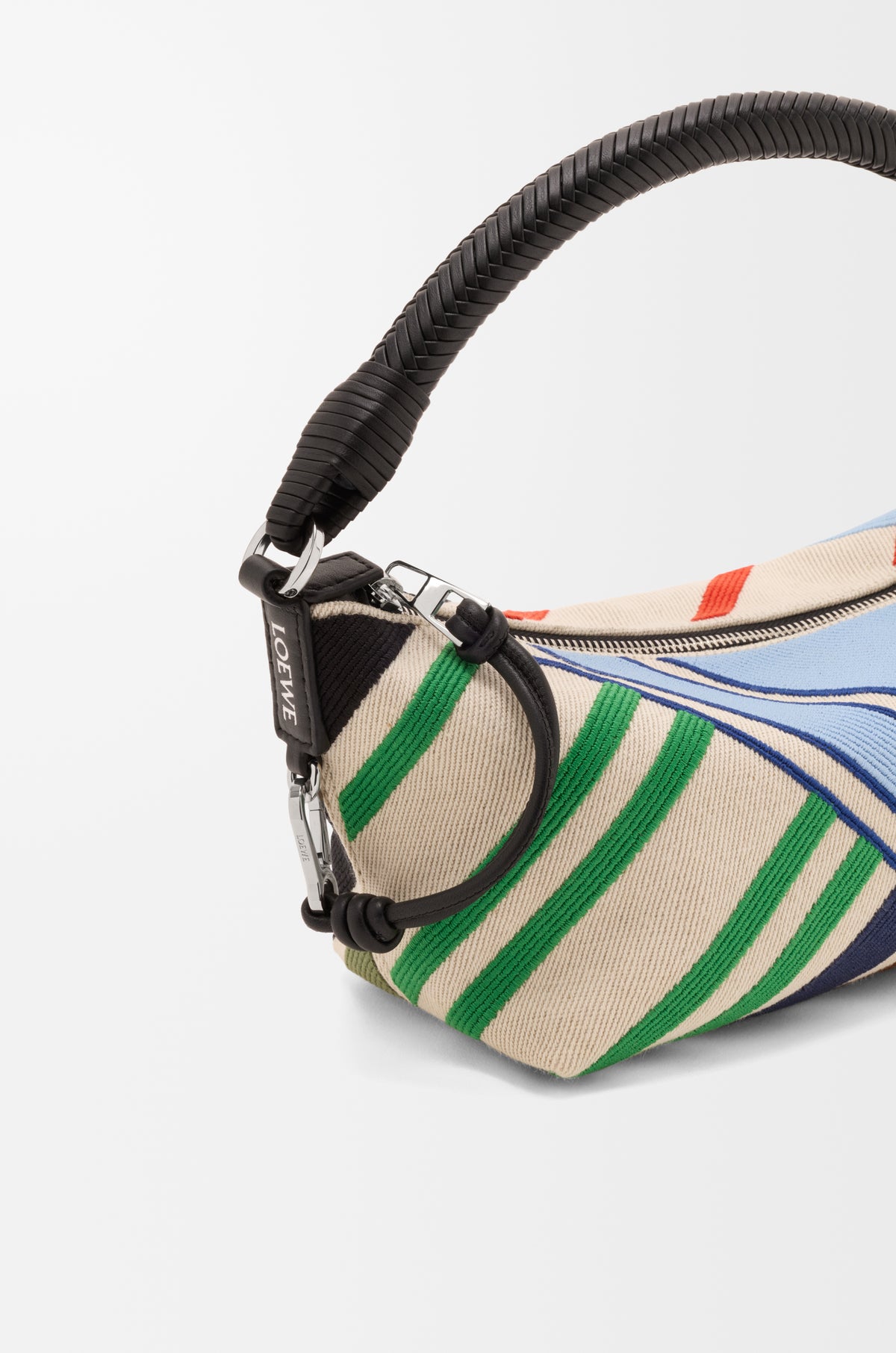 Loewe Cala mini bag in embroidered canvas and calfskin