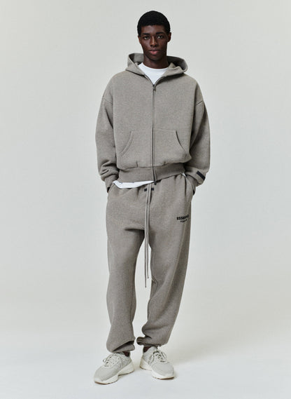 Essentials Classic Full  Zip Up Hoodie Homestead Heather