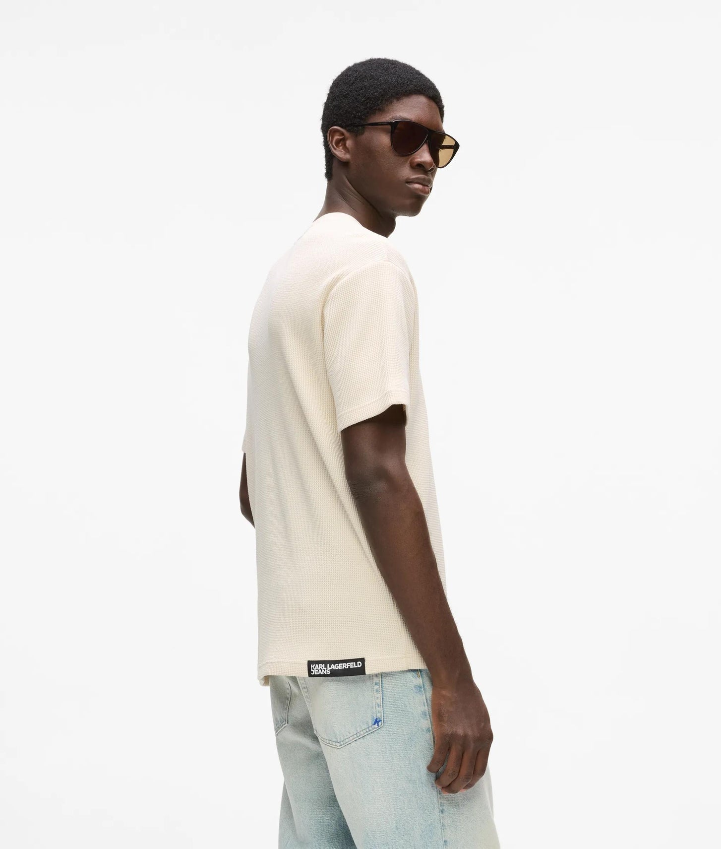 Karl Lagerfeld Waffle T-Shirt Whitecap Grey